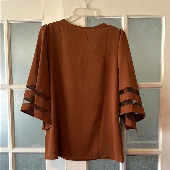 Brown Blouse with Bell Sleeves - Picture 5 of 5